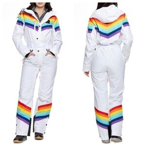 OOSC Rainbow Road Waterproof Ski Snow Jumpsuit Snowsuit